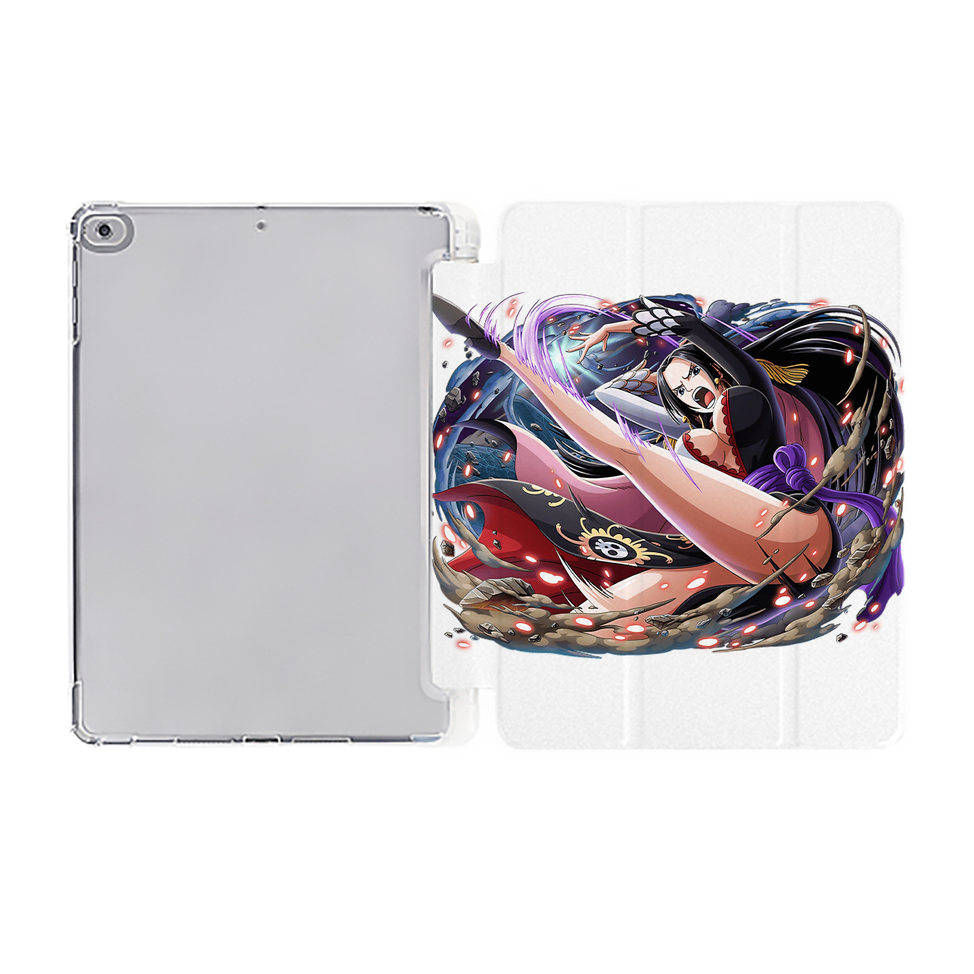 （画像用） ワンピース ボア・ハンコック ONE PIECE Boa·Hancock IPad ケース ペン収納付き 三つ折りスタンド PUレザー×シリコン 対応機種9.5/10.5/10.9インチ